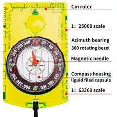 9 Pieces Orienteering Compass Hiking Backpacking Camping Compass Map Reading …