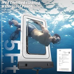Waterproof Phone Pouch – 2 Pack IP68 Floating Waterproof Phone White & Black