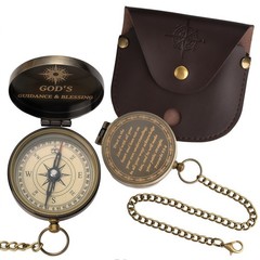 Proverbs 3: 5-6 Engraved Compasses, Wood Box Greeting – Trust in The Lord Com…
