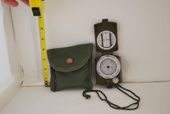 Military Lensatic Prismatic Compass with Pouch Hiking Scout Army Geology Camping