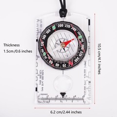 4 Pcs Outdoor Compass with Adjustable Declination,Magnifier,Ruler,Scale. Mult…