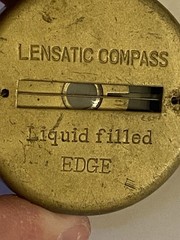 Vintage Lensatic Engineer Directional Compass Brass/Military? Liquid Filled Edge