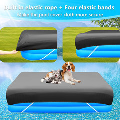 Swimming Pool Cover 305x183x30 cm Lightweight Foldable Easy Clean Silver Coated