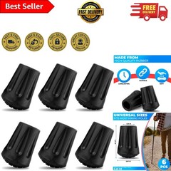 Replacement Hiking Stick Tips – 6 Durable Rubber Tips for Grip & Protection