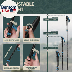 Hiking Sticks,2Pc Trekking Poles Collapsible Hiking Poles,Lightweight Folding Ad