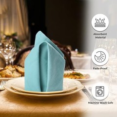 Easter Napkins Color Cloth Napkins (Set of 12) 20″ x 20″ (Set of 12) Aqua