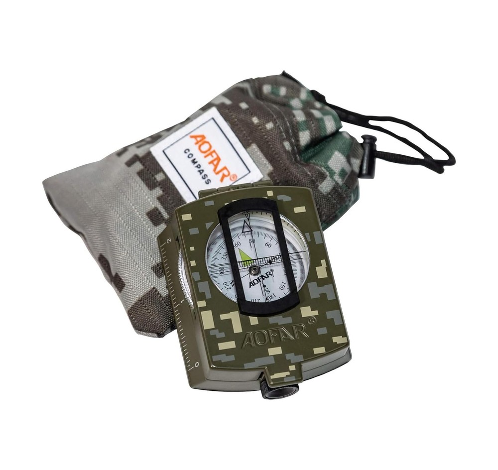 Military Compass AF-4580 Lensatic Sighting Navigation, Waterproof and Shakepr…