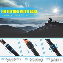 G2 GO2GETHRE Multipurpose Telescopic Trekking Poles – Strong Aircraft Alloy W…