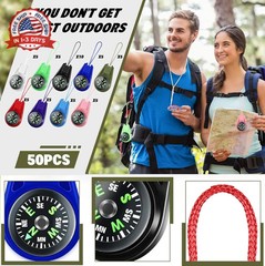 Compass for Kids Hiking and Survival Small Mini Pocket Compasses Keychain Lanyar