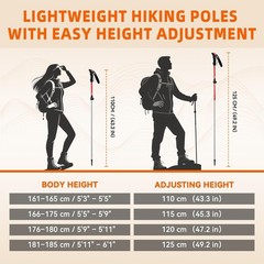 Collapsible Trekking Poles Hiking Lightweight Foldable Hiking Poles 2 Pack