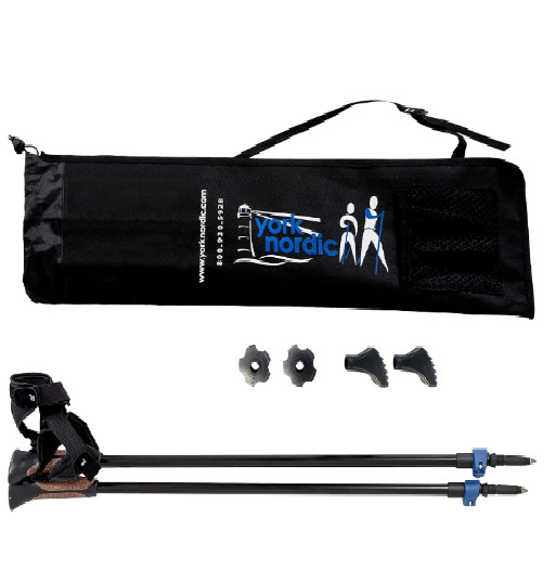 York Nordic Walking Poles True Classic w/ Glove Grip Lightweight Adjustable NEW!