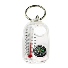 Pocket Survival Compass Multifunction Mini Keychain Camping Compass Thermometer