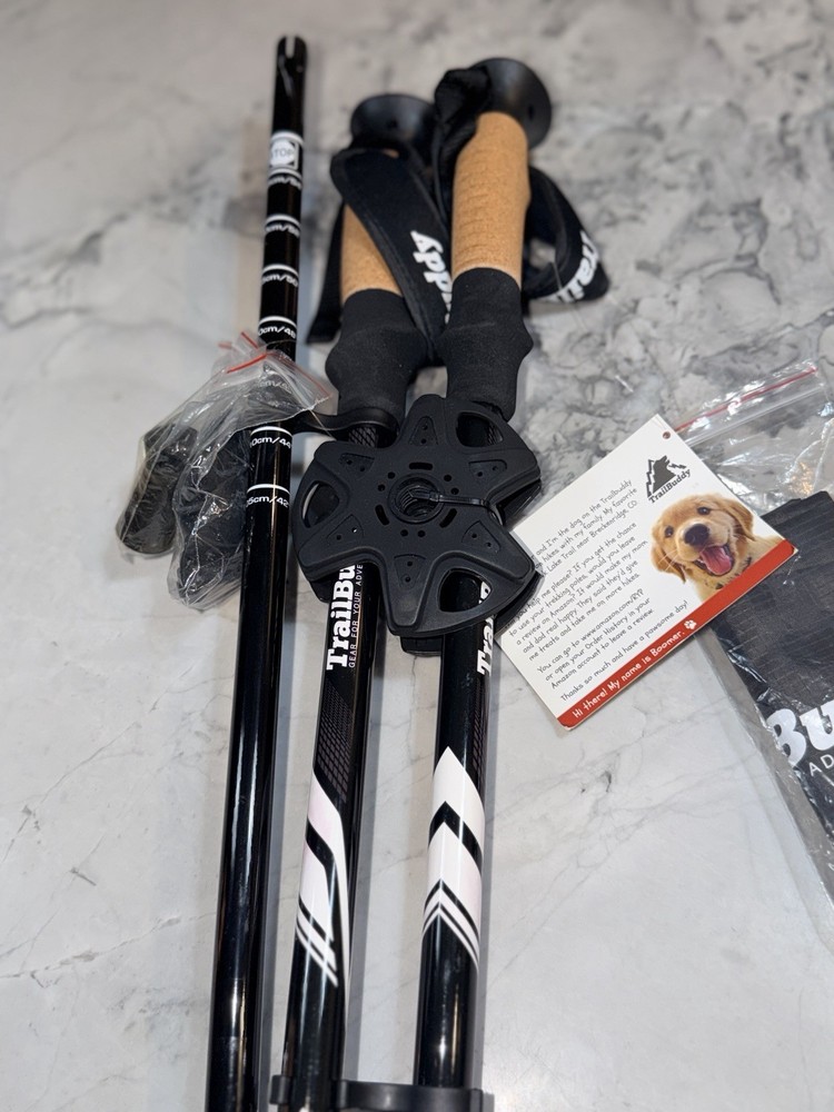 TrailBuddy Trekking Poles NWT Hiking Walking Sticks Grip Black accessories
