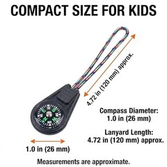 Kids Mini Compass Party Favors 27 Pack, 9 Colors 3 Each, Pocket Clip Compass