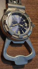 Cedar Creek Quartz Watch Compass Bottle Opener on Clip Camping $ NO RESERVE $