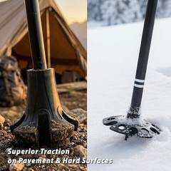 Trekking Pole Tips and Snow Baskets Kit (8-Piece Set) – 4 Heavy Duty 10mm