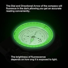 Military Lensatic Sighting Compass Survival with Carrying Bag, Compass for