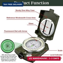 Compasses，Hiking Compass for Survival with ，Waterproof Durable and Pocket-SizedT