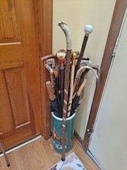 sturdy Natural DOGWOOD 46″ Walking-Stick 3D cut Spiral Deer Antler Burr Handle