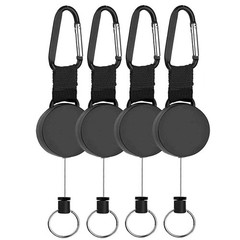 Retractable Steel Cable Keychain with Secure Carabiner for Keys and Equipment