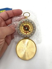 Sharp Survival Best Camping Survival Brass Compass | Military Compass, NIB