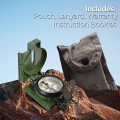 Cammenga Official US Military Phosphorescent Lensatic Compass, Olive Drab Acc…