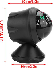 Boat Compass, Black Electronic Adjustable Ball Night Vision Compass for Marine N
