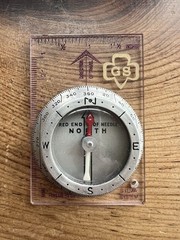 Vintage Girl Scouts Silva System Compass -original box- with Compass & Maps Book