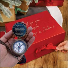 Jeremiah 29 : 11 – For I Know the – Antique Compass With Leather Case Christmas