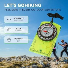 Compass Hiking Survival, Wilderness Survival Compass for Kids- Magnetic green