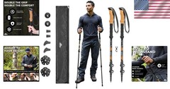 Lightweight Aircraft-Grade Aluminum Trekking Poles with Extended Down Grip Pl…