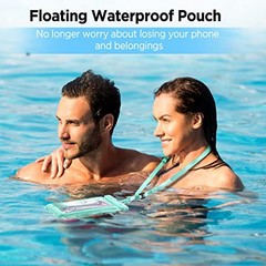 Floatable Waterproof Phone Pouch 2 Pack Up to Up to 7.0″-Floatable Black+Green