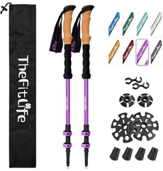 Trekking Poles – Lightweight 7075 Aluminum Hiking Sticks with Cork Purple Color