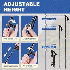 Sturdy Hiking Poles with Carbon Steel Tips – Lightweight and Adjustable Design