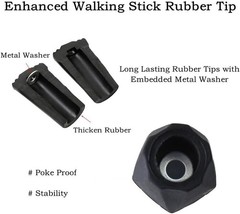 6pcs Walking Stick Tips, Replacement Rubber Tips for Walking Sticks, Trekking…