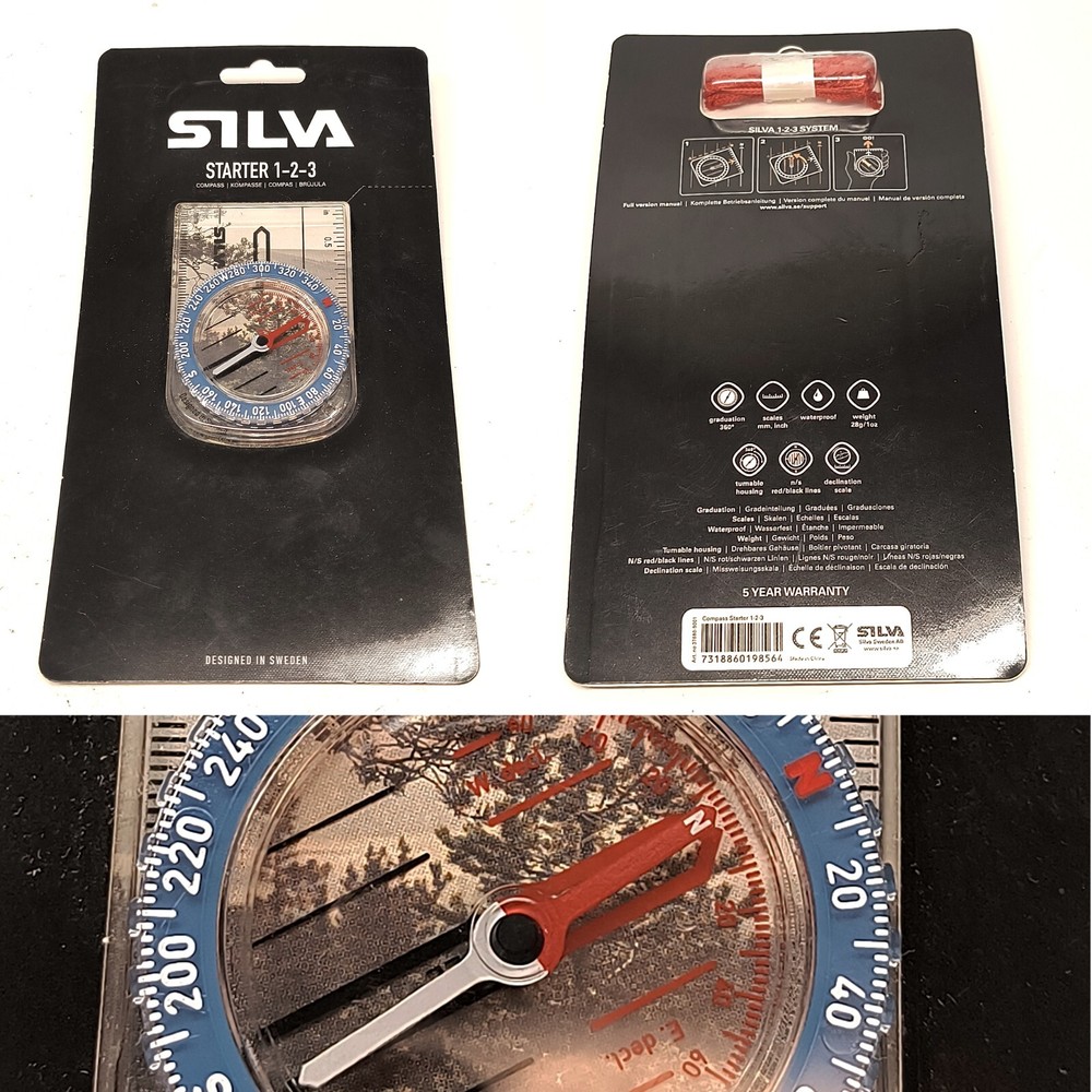 Silva Starter 1-2-3 Waterproof Compass New Designed in Sweden