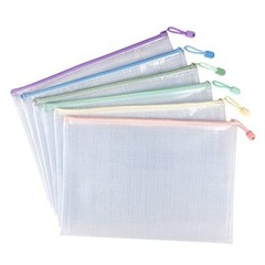 Mesh Zipper Pouch Bags, Letter/A4 | Waterproof Zipper Bags, Document 6 Pack