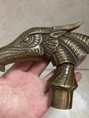 Solid Brass Dragon Head Statue Walking Stick Cane Handle Top Topper Collection