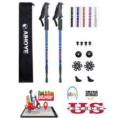 Hiking Trekking Poles, Collapsible Lightweight Anti Shock Adjustable Walking