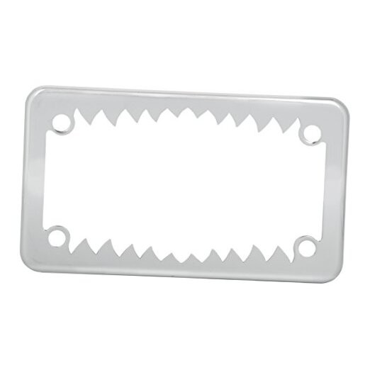 60392 Chrome Shark Teeth Motorcycle License Plate Frame 7-1/2″x4-1/16″