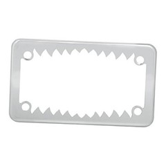 60392 Chrome Shark Teeth Motorcycle License Plate Frame 7-1/2″x4-1/16″