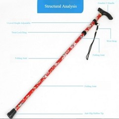 5-Section Foldable Aluminum Trekking Poles Lightweight for Hiking Camping Travel