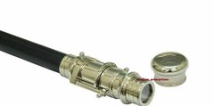 Walking Wooden Hiking Stick With Brass Spyglass Telescope Handle Vintage Gift
