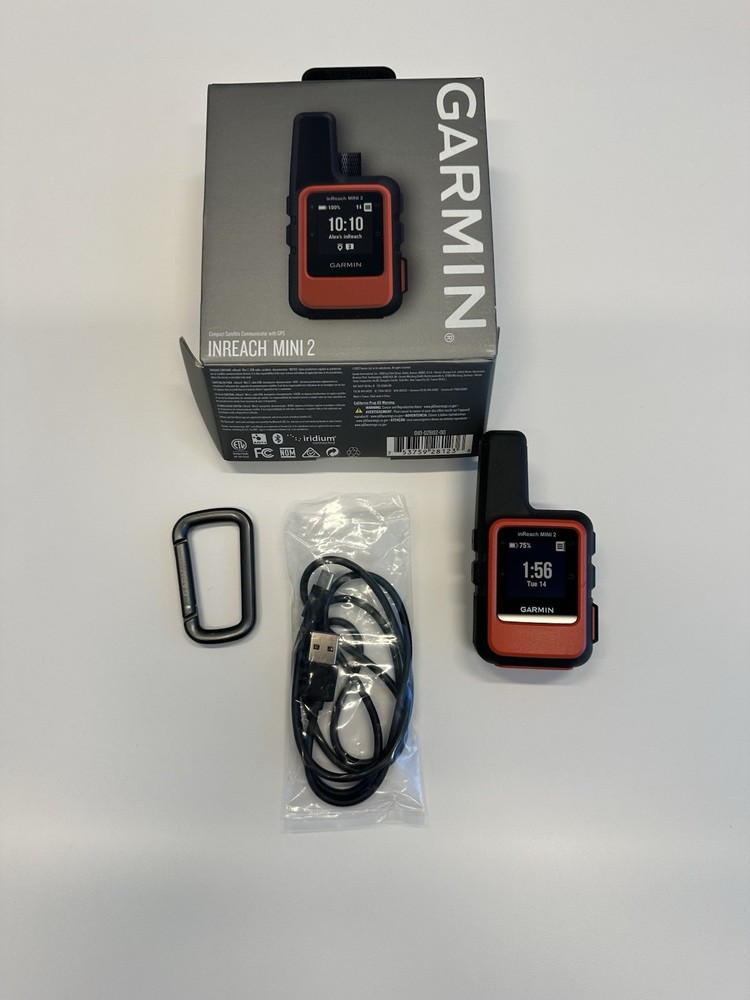 Garmin inReach Mini 2 Satellite Communicator Text SOS Check-ins GPS with Box