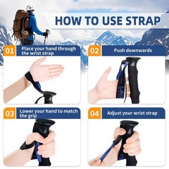 Lightweight Collapsible Trekking Poles for Hiking – 2 Pack Adjustable Hiking …