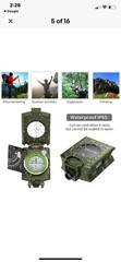 Outdoor NIB Camping Compass IP65 Waterproof Camouflage Sighting Clinometer