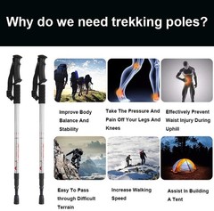 Hiking Trekking Poles 2 Pack Collapsiblelightweight Anti Shock Hiking Or Walking