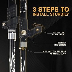 Premium HIKING POLES TREKKING collapsible adjustable ultralight open box 3 tips