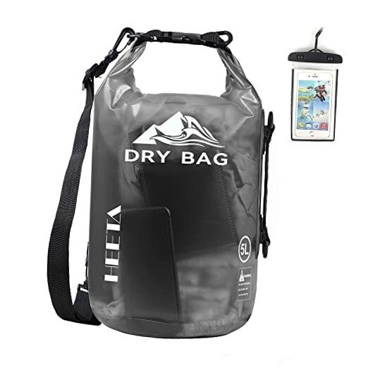 Dry Bag Waterproof for Women Men, 5L/10L//30L/40L Roll Top 20L Black