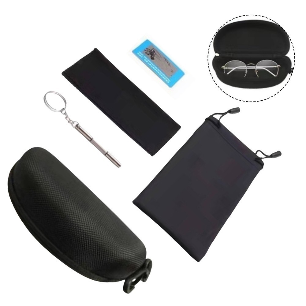 Easy To Carry Hard Shell Eyewear Cleaning Lens Cloth Dustproof Glasses Bag